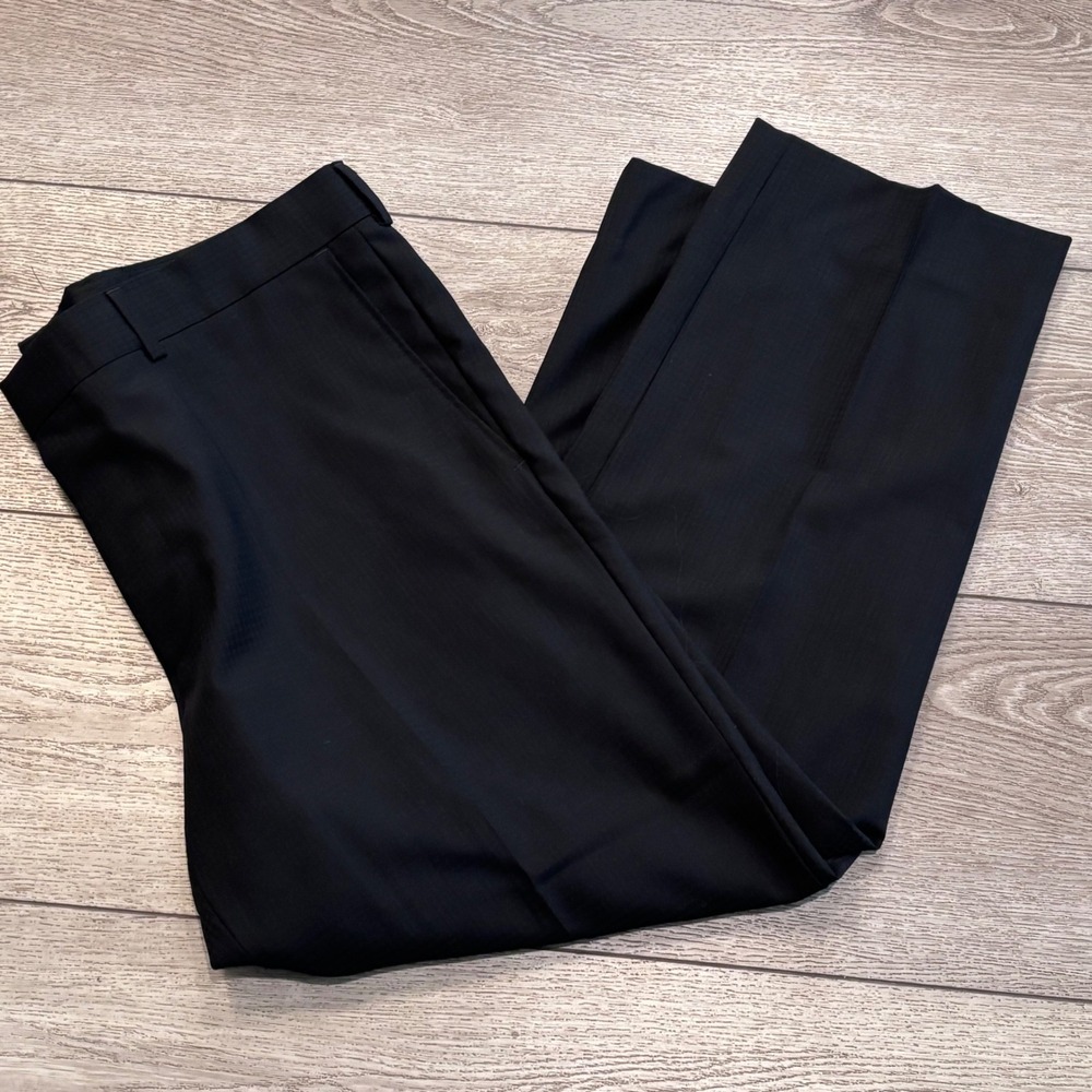 Hugo Boss Dress Pants Mens 36 Black Paolini1 Movio1 Flat Front Business Casual